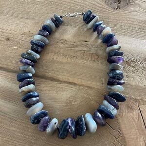 Vintage Blue Beaded Necklace